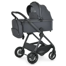 Универсальная коляска El Camino Riviera ME 1183 Vulcan Gray темно-серая 2 в 1 люлька + блок